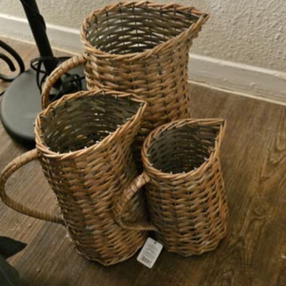 Wicker Basket Pitcher Set - Brown